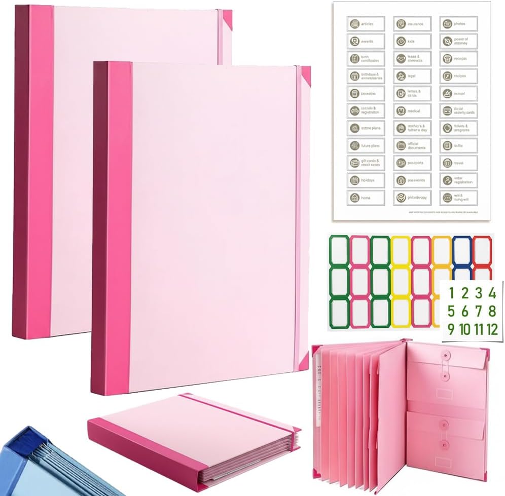 The Life Book Document Organizer - Binder for Important Documents, The Folio in Case I Die Binder, Family Emergency Planner, End of Lifeorganizer Paper File Folio Organizer with Labels(Blue)