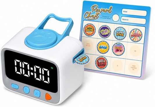 Sticker Timer Visual Countdown Timer with 200 Medal Reward Stickers for Kids Rewards, Rechargeable Digital Timer for ADHD Focus, Classroom & Homeschool Tool