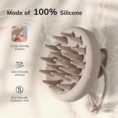 Sndyi Silicone Scalp Massager Shampoo Brush, Hair Scrubber with Soft Silicone Bristles, Scalp Scrubber/Exfoliator for Dandruff Removal, Wet Dry Scalp Brush for Hair Growth & Scalp Care, Oatmeal
