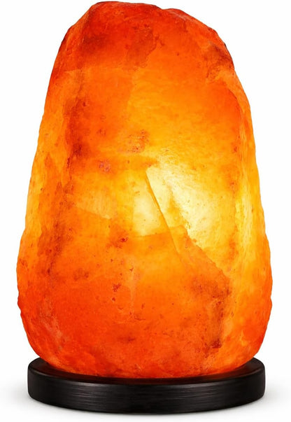 Himalayan Dimmable, Natural Himalayan Crystal Rock Salt Lamp Pink Light, Hand Crafted Wooden Base Direct from Foothills of The Himalayas Home Decor, Night Light & Gifts