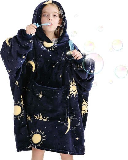 Aemilas Wearable Blanket Hoodie - Warm Sherpa Blanket Sweatshirt as Gifts for Adult Women Mom Men, One Size Fits All