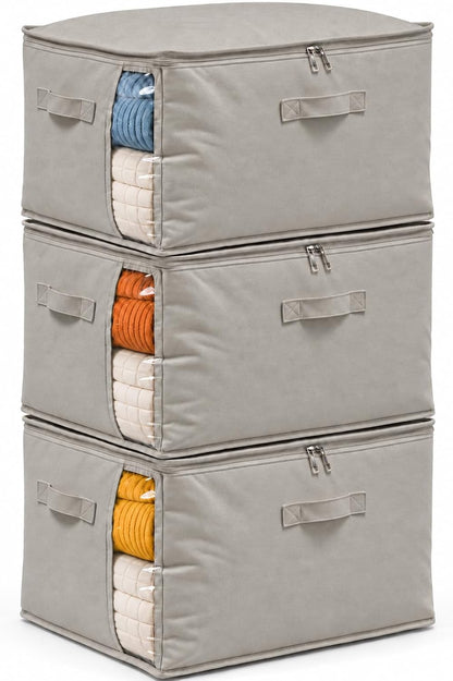 Canvas Comforter Storage Bags for Clothes & King Comforters, Natural