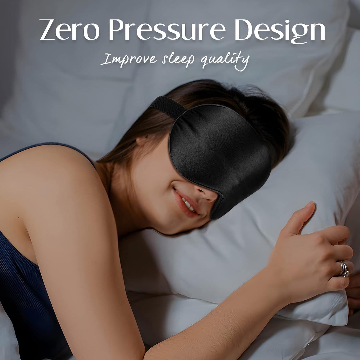LULUSILK Mulberry Silk Sleep Eye Mask & Blindfold with Elastic Strap/Headband, Soft Eye Cover Eyeshade for Night Sleeping, Travel, Nap(Pink)