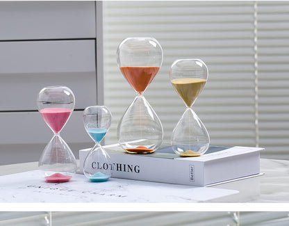 Hourglass, HoveBeaty Hand-Blown Sand Timer Set for Time Management 15 Minutes Durable Glass Construction (15 Min, Black)