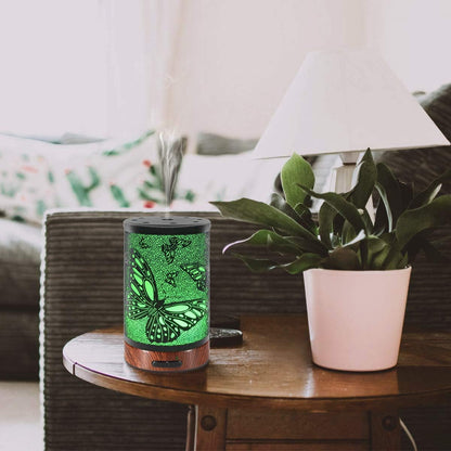 EQUSUPRO Essential Oil Diffuser 300ml Metal Electric Ultrasonic Diffuser for Large Room with Auto Shut-Off, 4 Timer Setting &7 Colors Night Light for Home