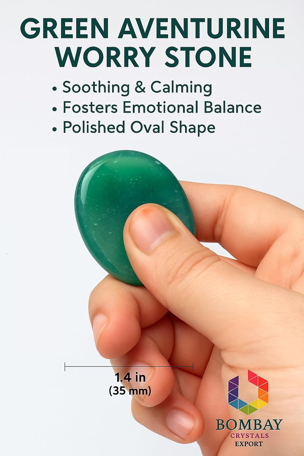 Natural Polished Thumb Palm Crystal for Meditation, Labradorite Worry Stone for Stress Relief, Anxiety Support & Pocket Reiki Healing