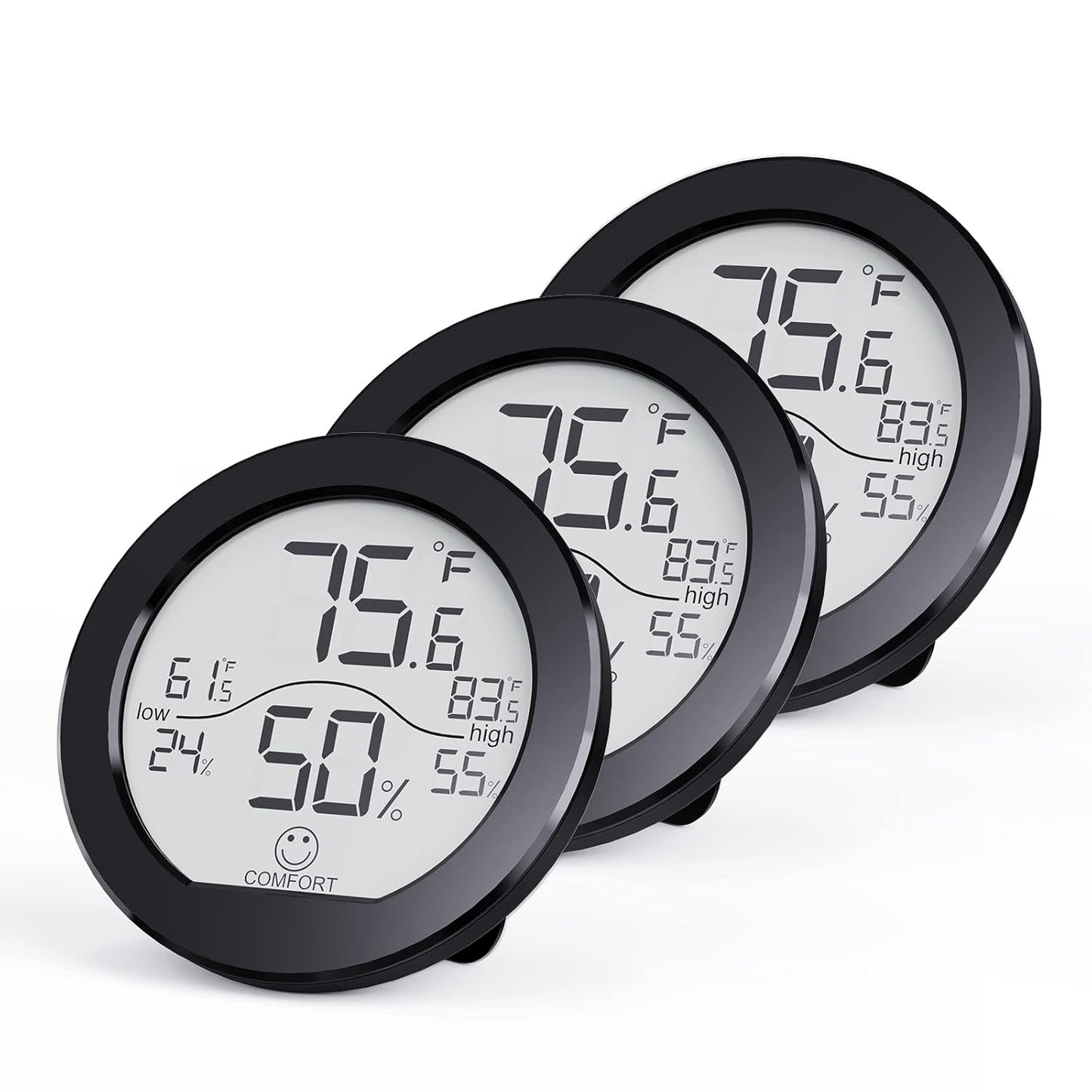 SECRUI Digital Hygrometer Thermometer for Room Temperature Humidity Meter Indoor Thermometer Accuracy Calibration LCD Temperature Sensor with Maximum and Minimum Records, TH1, White