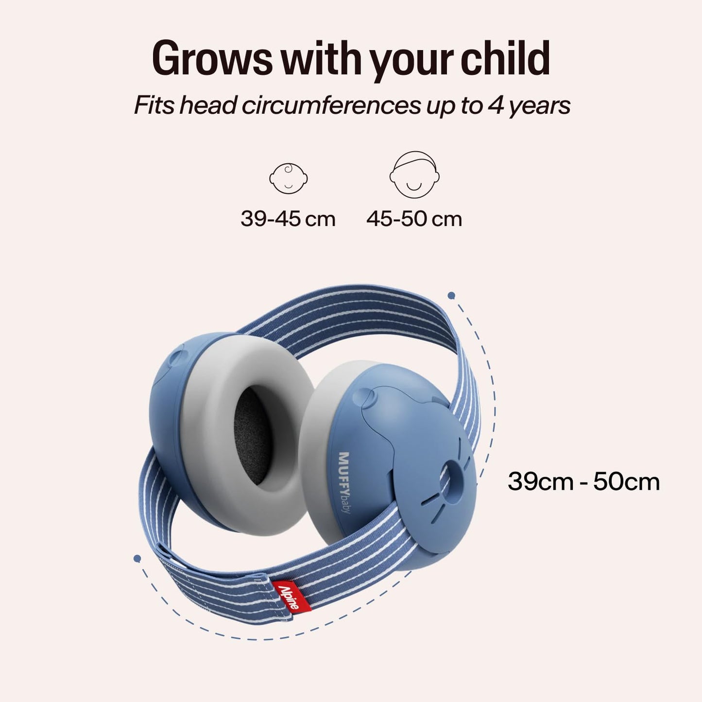 Alpine Muffy Baby Ear Protection for Babies and Toddlers up to 36 Months - CE & ANSI Certified - Noise Reduction Earmuffs - Comfortable Baby Headphones Against Hearing Damage & Improves Sleep - Blush