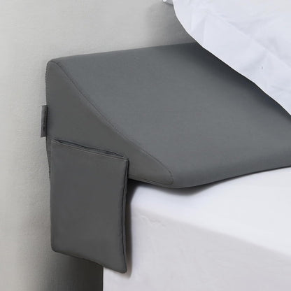 Vekkia 24" x 24" x 5.5" Bed Wedge Pillow for Sleeping – Triangle Pillow for Sleep Apnea, Acid Reflux, Snoring & Back Support, Post-Surgery Recovery, with Pockets & Washable Cover