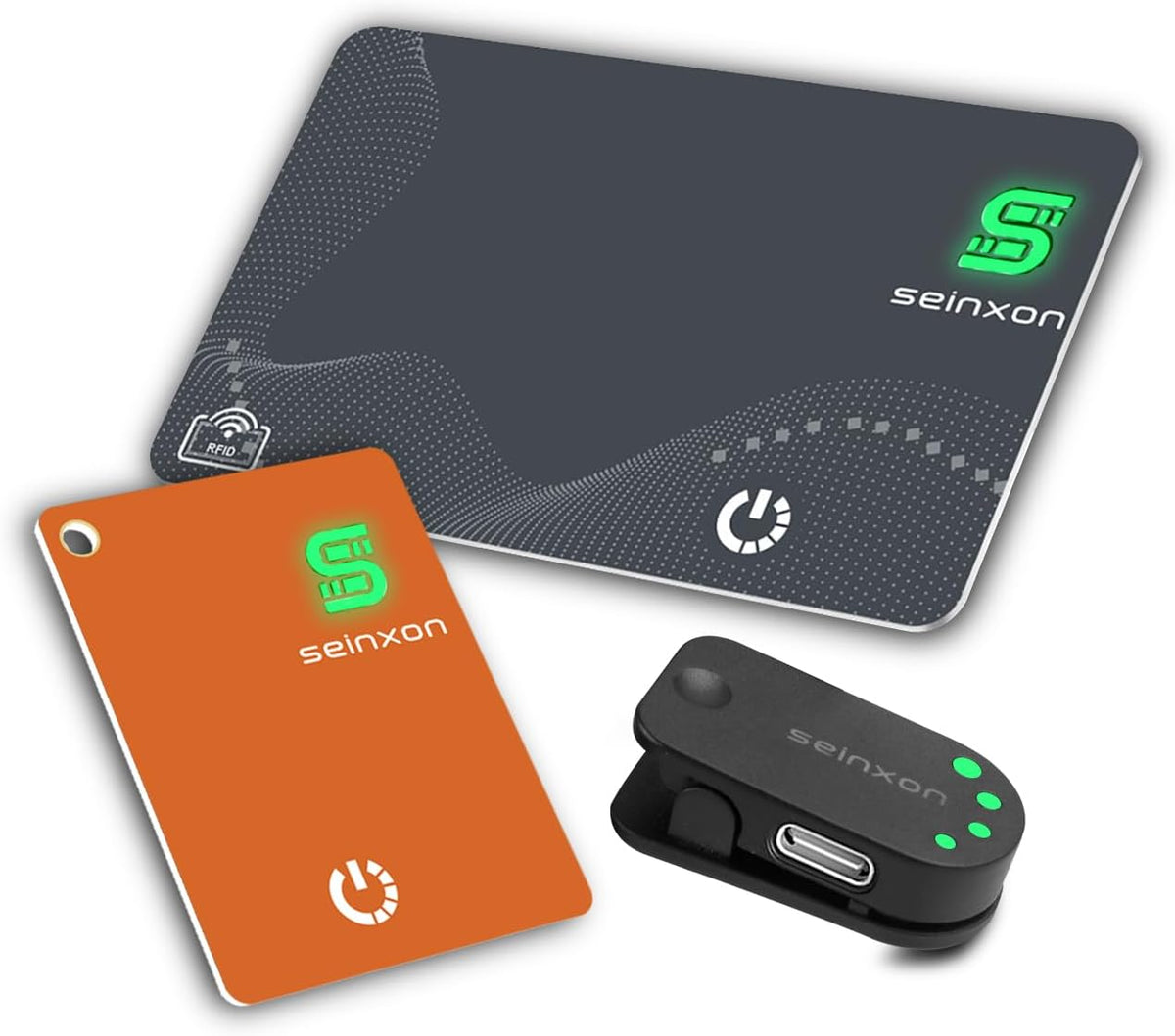 SEINXON Wallet Tracker (iOS Only) IP68 Thin Item Finder Card Luggage Located Bluetooth Works with Apple Find My APP & Network - Magnetic Charger (Slim)