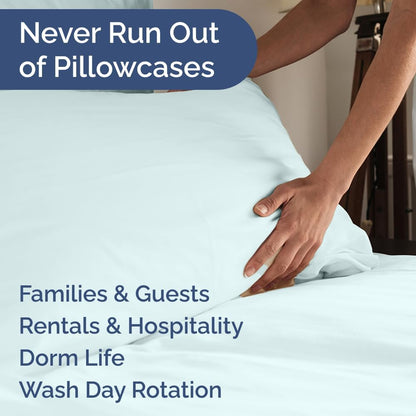 Standard Pillow Cases Set of 10 - Ultra Soft Hotel Quality Pillowcase Covers - Comfy, Cozy & Wrinkle Free - Shrink, Stain and Fade Resistant - Machine Washable Pillow Protectors - 10 Pcs Set - White - Colors A
