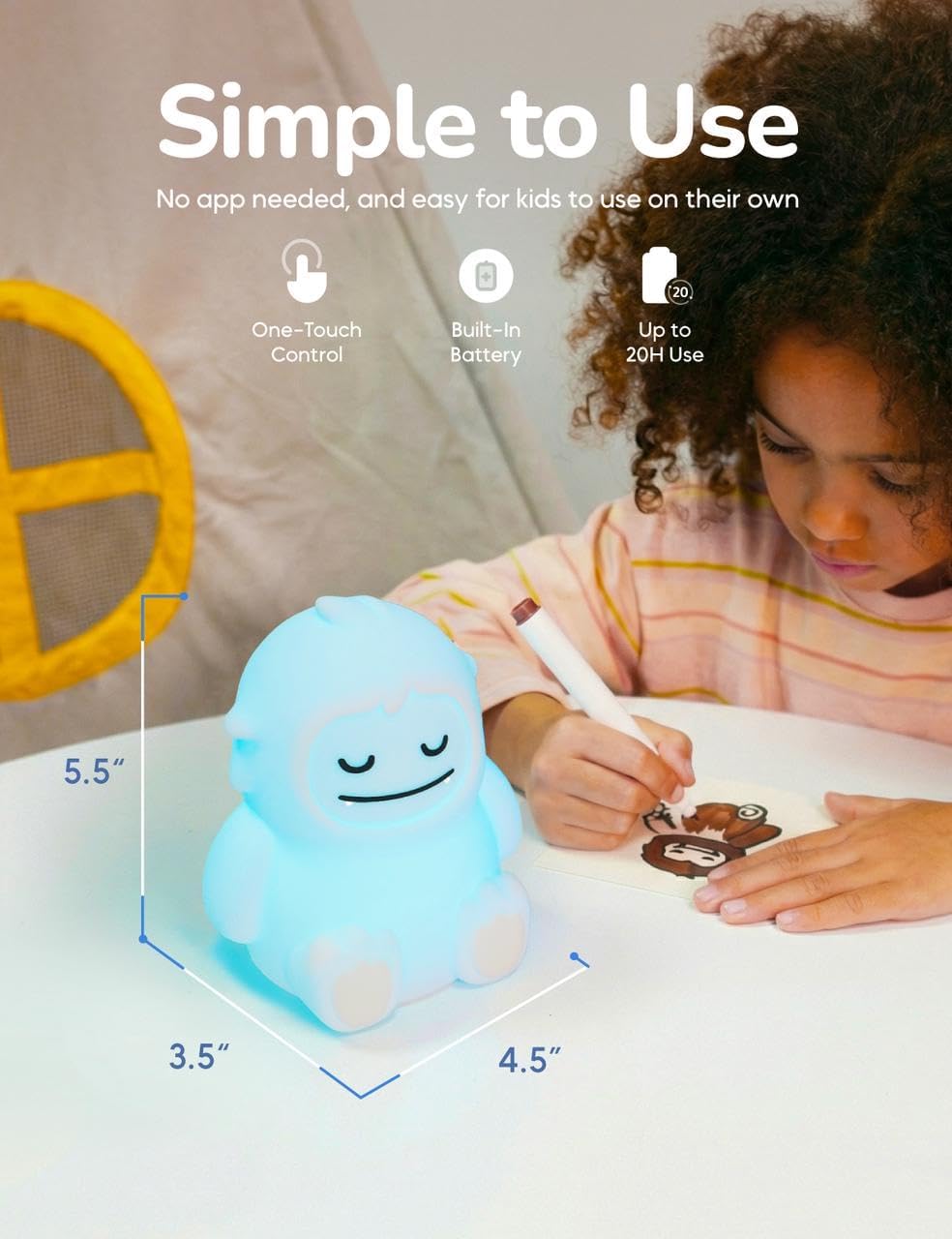 Breathing Pal 'Ted'- Mindfulness Breathing Light, Guided Visual Meditation Breathing Light, Anxiety Relief Items for Calm Down Corner/Meditation/Sleep for Adult&Kid