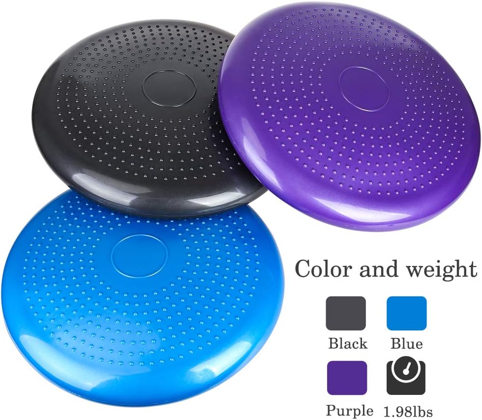 JBM 13" Inflated Stability Wobble Cushion Balance Stability Disc with Pump - Support up to 770lb