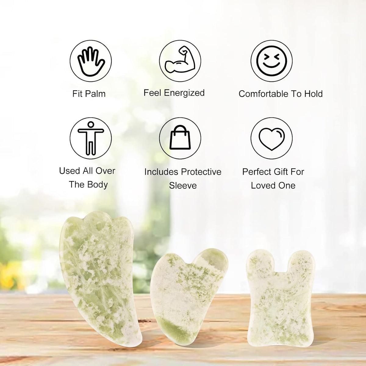 Jade Roller for Face, Facial Roller Massager Skin Care Tool, Gua Sha Facial Tools for Face, Neck, Eyes, Reduce Puffiness of The Skin - White
