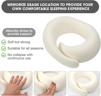 WEERSHUN Travel Pillow for Airplanes, 2026 New Memory Foam Neck Pillow with Chin Wrap for Traveling, Suitable for Airplanes, Offices and Cars (Dark Gray)