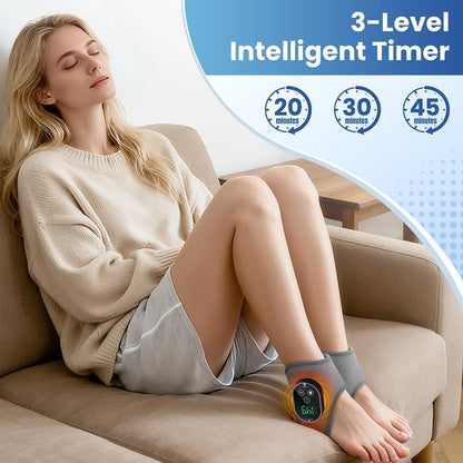 Foot Massager for Neuropathy Plantar Fasciitis Pain Relief, Foot Renew Ankle Massager, Ankle Heating Pad Heated Brace Wrap with 4 Heat Levels and 3 Vibration Modes for Women Men (Grey)