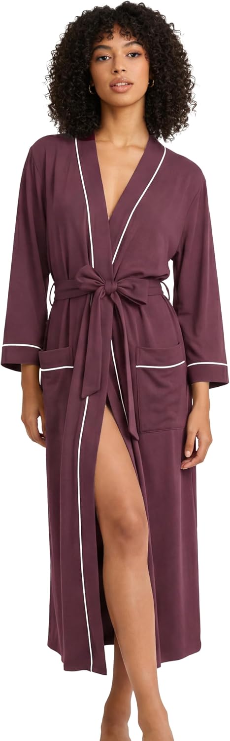 HEARTNICE Womens Cotton Robe, Soft Lightweight Long Knit Bathrobe
