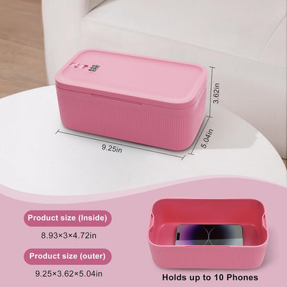 Lockable Storage Box, Small Lock Box with Combination Code for Phone/Medicine Safe/Food Home/Refrigerator/Office/Personal Items/Travel/Gift,9.25 x 5.04 x 3.62’’