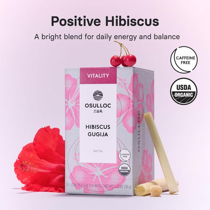 OSULLOC Hibiscus Gugija Herbal Tea with Goji Berry, 1.27 oz