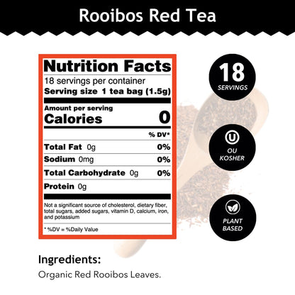 Buddha Teas - Rooibos Red Tea - Organic Herbal Tea - For Digestive Health - Rejuvenate & Support - Caffeine Free - 100% Kosher & Non-GMO - 18 Tea Bags (Pack of 1)
