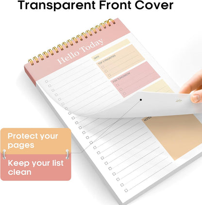 Taja To Do List Notepad - To Do List Notebook for Work with 52 Sheets, 9.8" x 6.5", Undated Daily Planner Perfect for Daily Tasks and Goal Setting, Notepad Suitable for Office, Home & School - Violet Dream