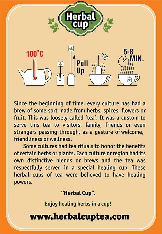 Herbal Cup Ayurveda Turmeric Tea, Organic Ginger & Black Pepper, No Caffeine Herbal Supplement (16 Count, Pack of 6)