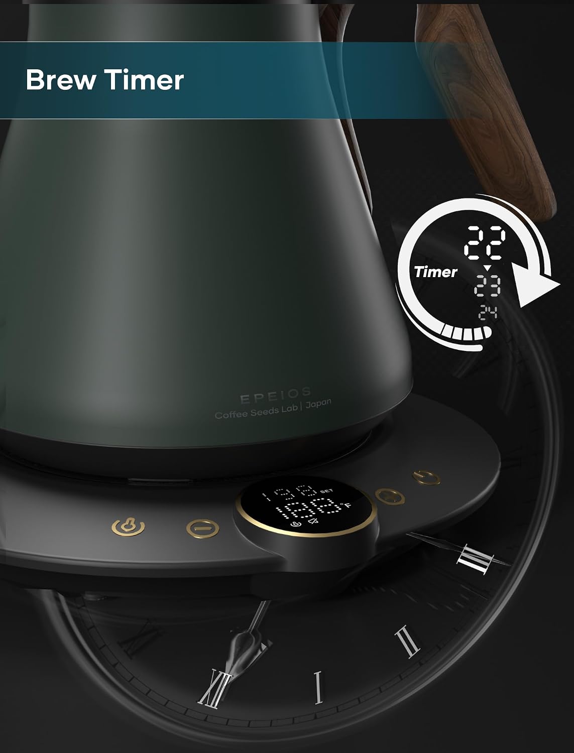 INTASTING Gooseneck Electric Kettle with ±1℉ Temperature Control 0.9 Liter