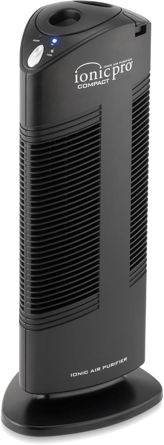 Ionic Pro Compact Air Purifier Tower, Never Replace Filters, Quiet Negative Ion Technology, Captures Pollutants, Pet Dander, Dust, Odor, Smoke, and More, CA200, Cleans Rooms Up to 300 sq. ft