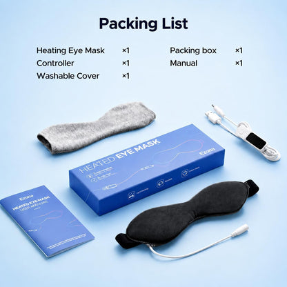 Ezona Heated Eye Mask, Warm Eye Compress Mask for Dry Eyes