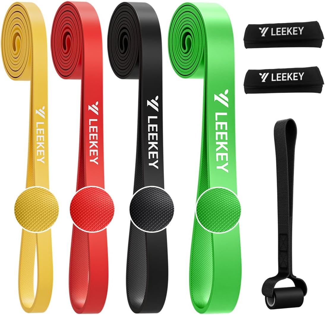 LEEKEY Pull Up Assistance Bands,Muit Levels Resistance Bands for Senior/Adults,Exercise Bands with Door Anchor, Strength Bands for Fitness Training, Physical Therapy,Home Gym Workouts