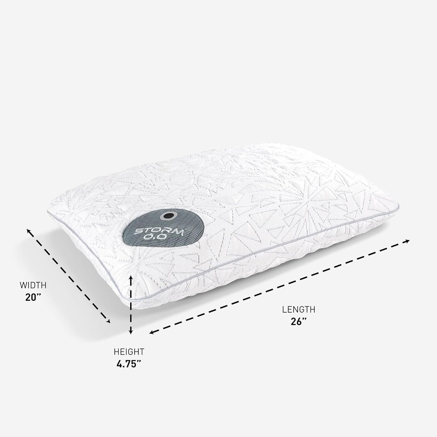 Bedgear Storm Performance Pillow, 1.0 Cooling Pillow for Side Sleepers, Medium Firm Support, Ver-Tex Cooling Cover, Air-X Mesh, Washable