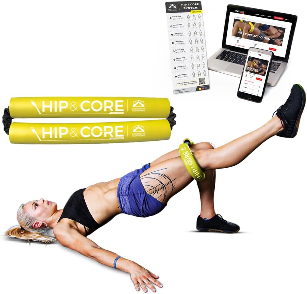 Crossover Symmetry Hip & Core System - Loop Resistance Home Workout Bands to Stretch and Strengthen Legs, Butt, Hips, Thighs and Glutes, Includes Online Exercise & Training Guide