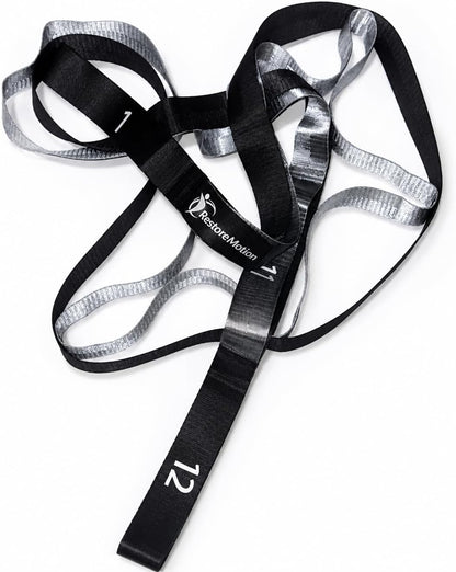 12 Loop Stretching Strap for Physical Therapy, Yoga, Flexibility & Rehabilitation