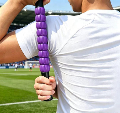 Muscle Roller Stick - A Full-Body Massage Roller that Can Relieve Muscle Soreness, Cramps and Tension After Exercise. It is a Handheld Physical Therapy and Recovery Tool（Black and Purple）