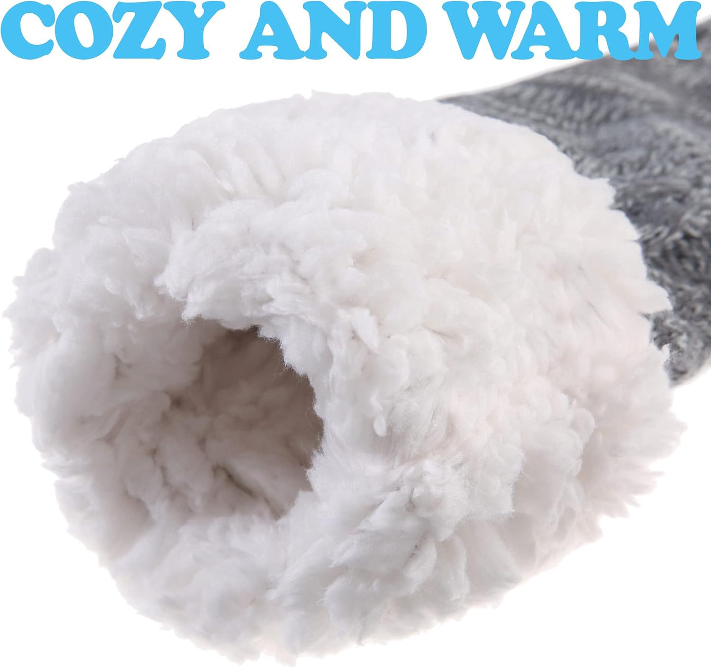 SDBING Women's Winter Super Soft Warm Cozy Fleece Lined Fuzzy Slipper Socks with Grippers