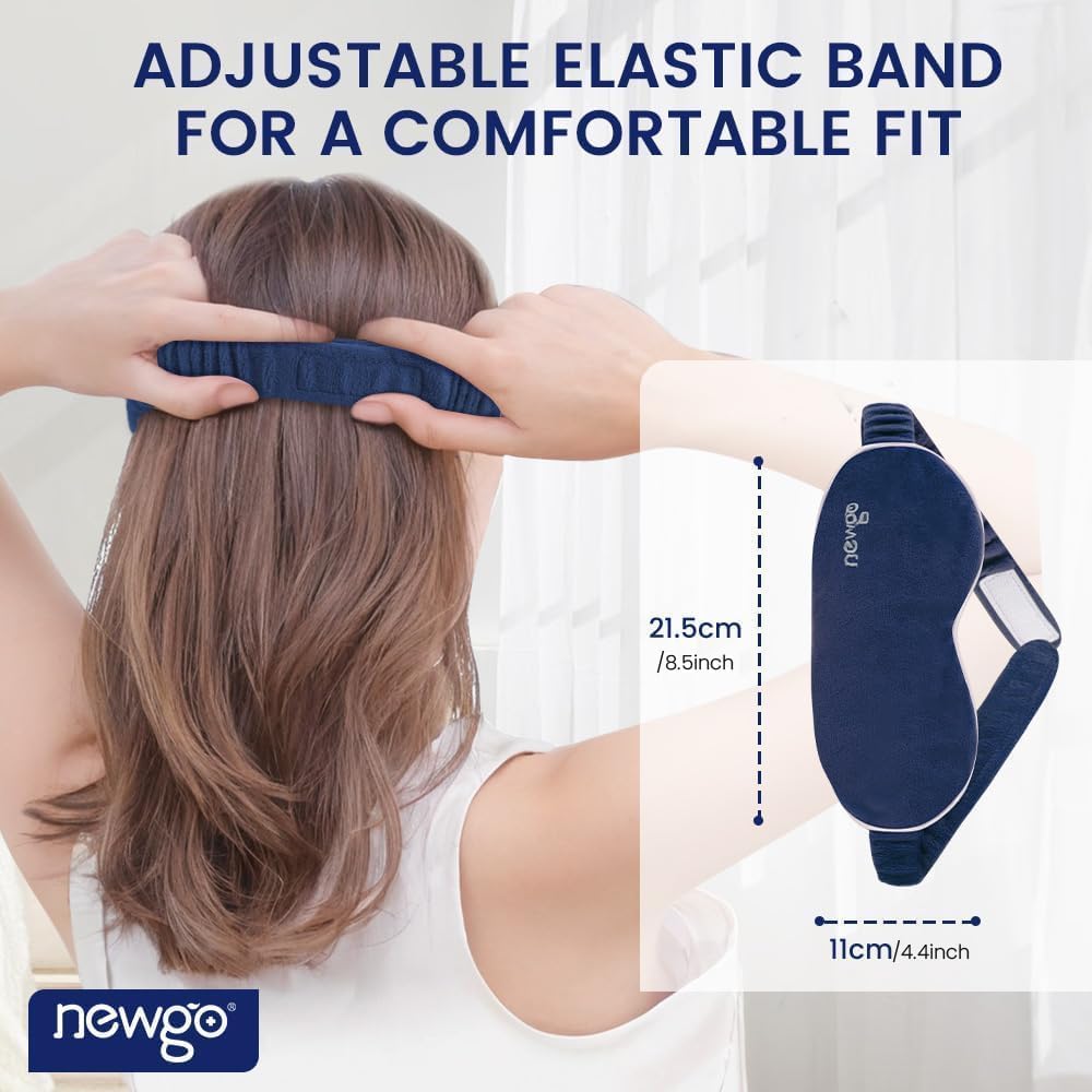 NEWGO Microwave Heated Eye Mask Soothing Relief for Dry Eyes, Heat Therapy Warm Eye Compress with Removable Cover for Stye, Blepharitis, Relaxation or Gift Choice - Blue