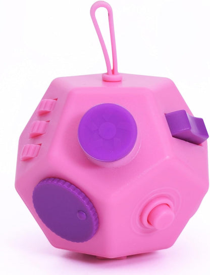 UOOEFUN Small Fidget Toys,12 Sided Fidget Toys,Mini Cube Toys Relief Stress,Autism and Anxiety Depression Anti for Kids Adults Improve Focus (Grey)