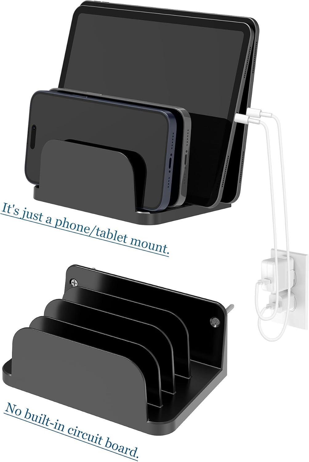 Wall Mount Phone Holder, (White)