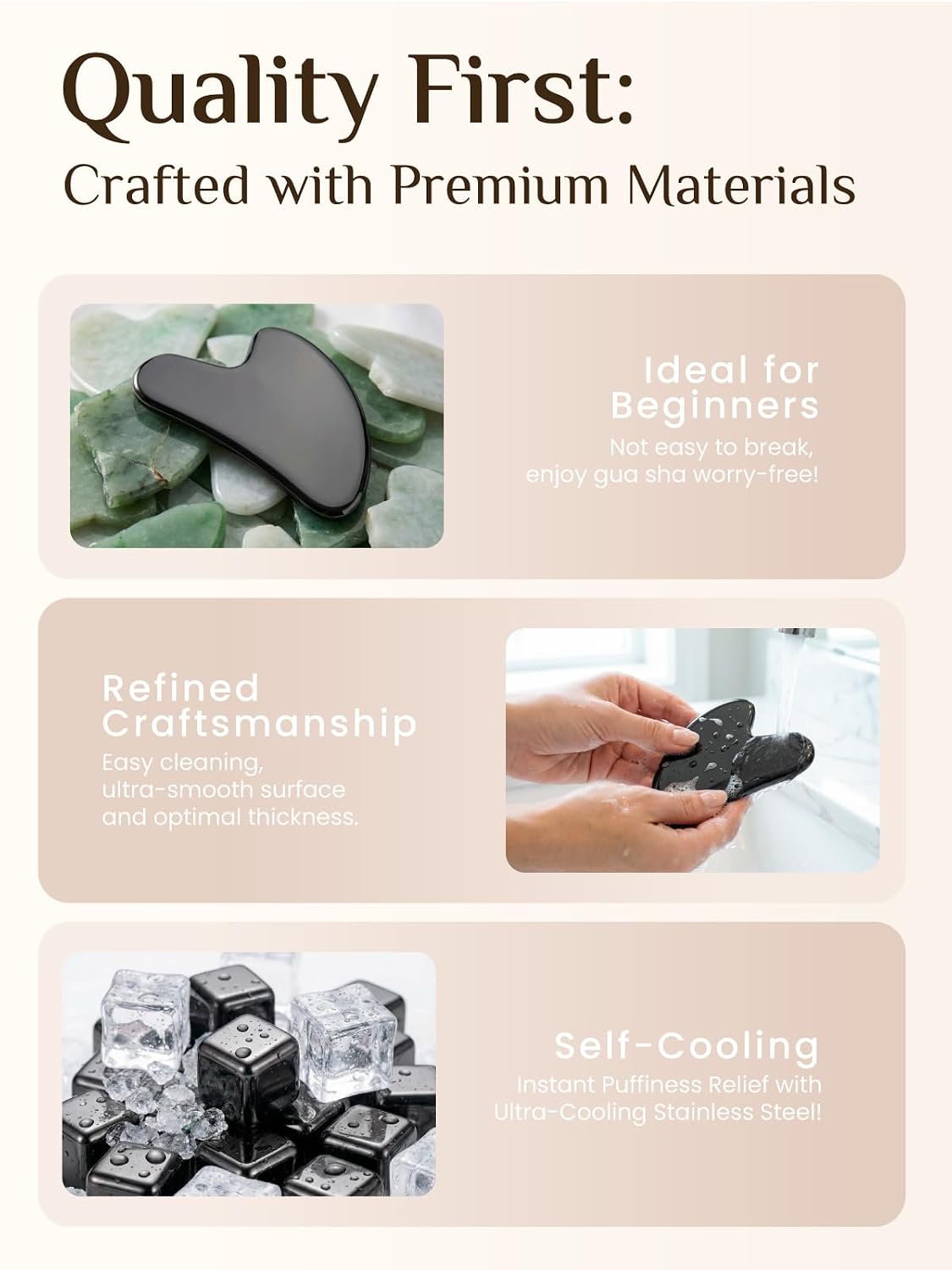 Rena Chris Gua Sha Facial Tools, Stainless Steel Guasha Tool for Acupuncture, Manual Massage Tool for Jawline Sculpting and Puffiness Reducing, Gua Sha Facial Massage Tool, Skin-Care Gift (Silver)