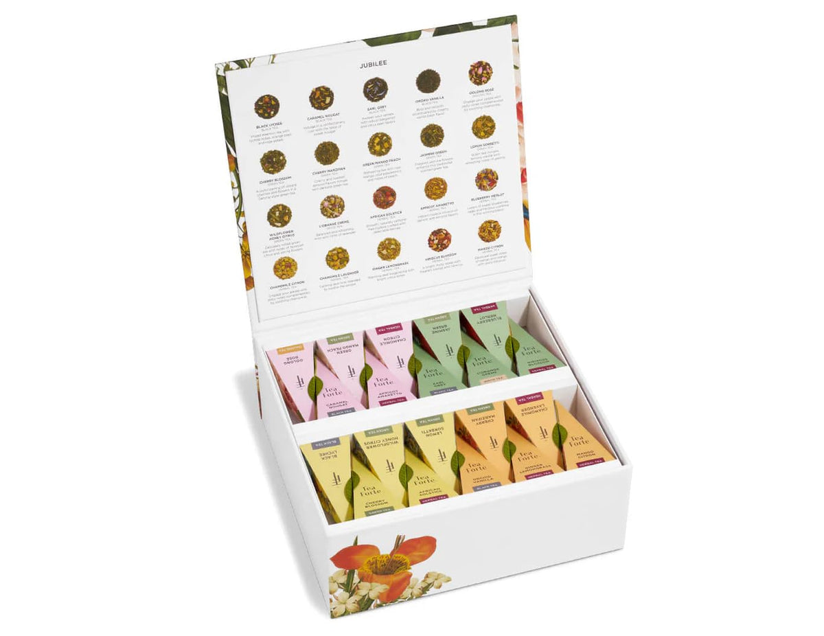 Tea Forte Tea Sampler, 40 Pyramid Infuser Bags, Premium Tea Gift Set