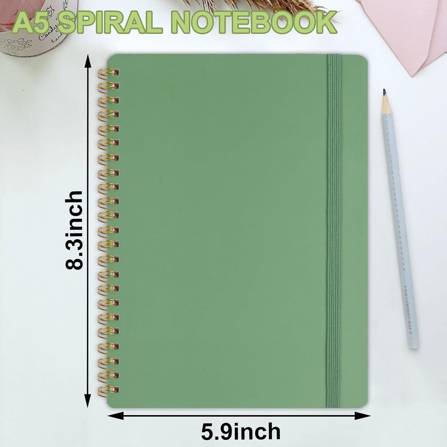 Utron 3 PCS Small Spiral Notebook 5x7, Notebooks for Note Taking, Morandi Spiral Journal Notebook, Work Notebook Small Notebooks 5x7 with Strap, Cute Notebooks for Women 70 Sheets/Note Books