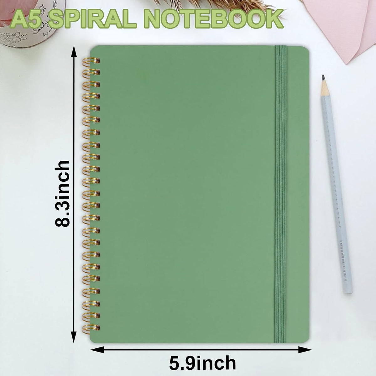 Utron 3 PCS Small Spiral Notebook 5x7, Notebooks for Note Taking, Morandi Spiral Journal Notebook, Work Notebook Small Notebooks 5x7 with Strap, Cute Notebooks for Women 70 Sheets/Note Books