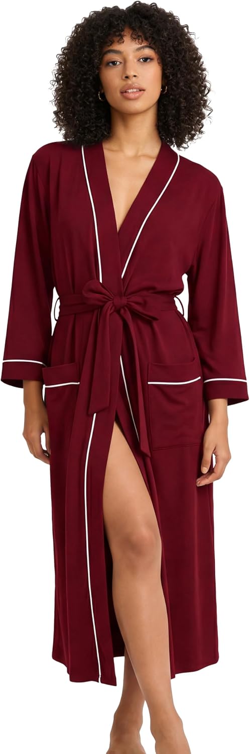 HEARTNICE Womens Cotton Robe, Soft Lightweight Long Knit Bathrobe