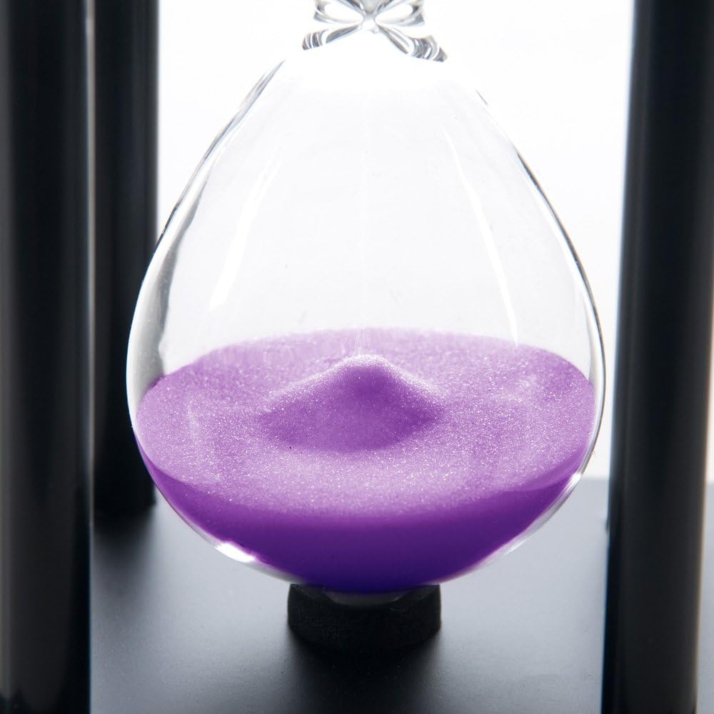 60 Minutes Hourglass, Wood Sand Timer, White | 4 x 4 x 8 inch Sand Clock