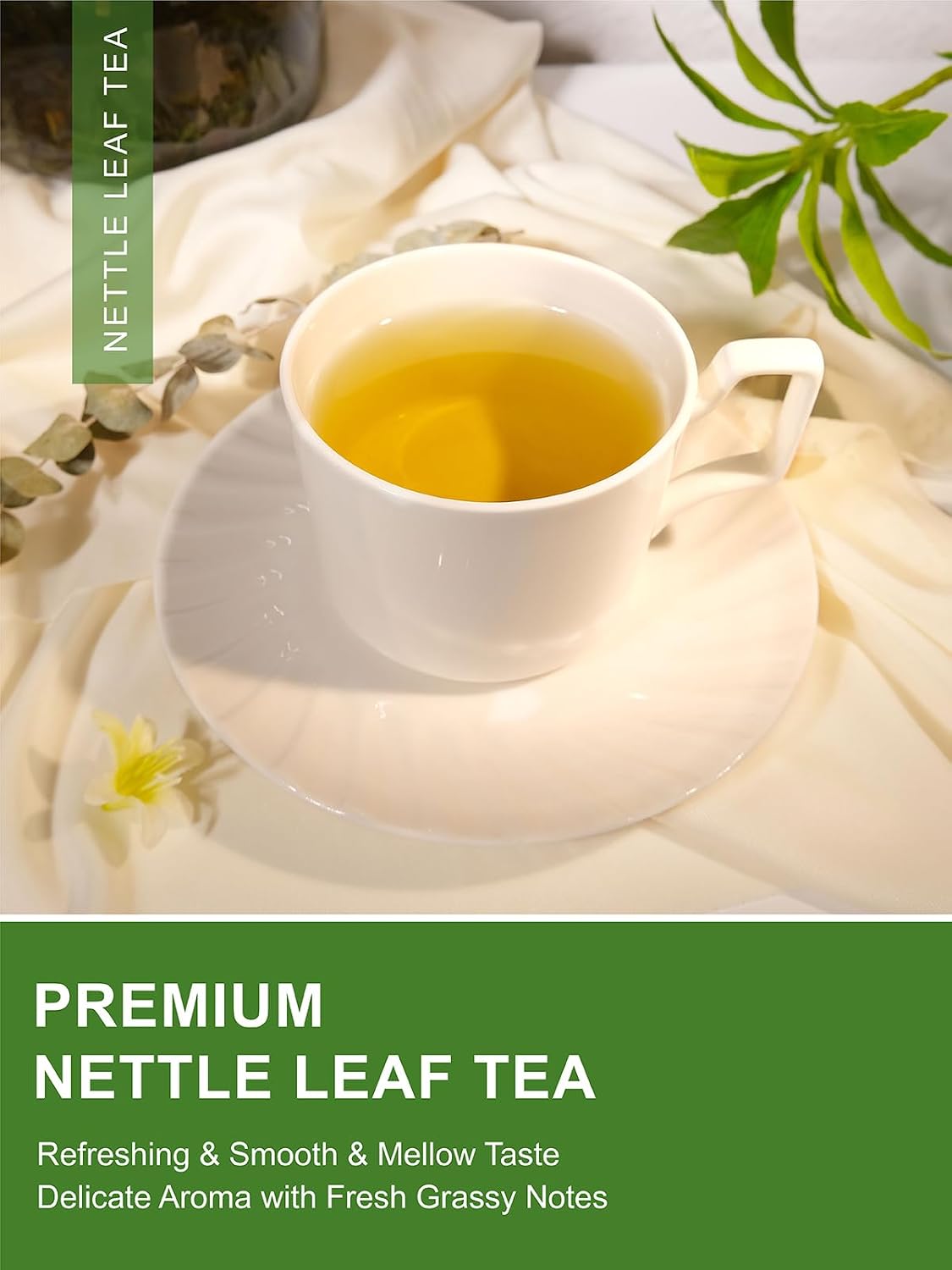 TeeLux Nettle Leaf Tea, Stinging Nettle Tea Loose Leaf, Caffeine Free, 8oz