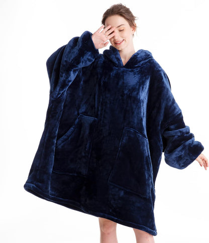 Aemicion Strawberry Blanket Hoodie,Oversized Sherpa Wearable Hooded Blanket,Warm Cozy Sweatshirt Gifts for Women Girls Adult