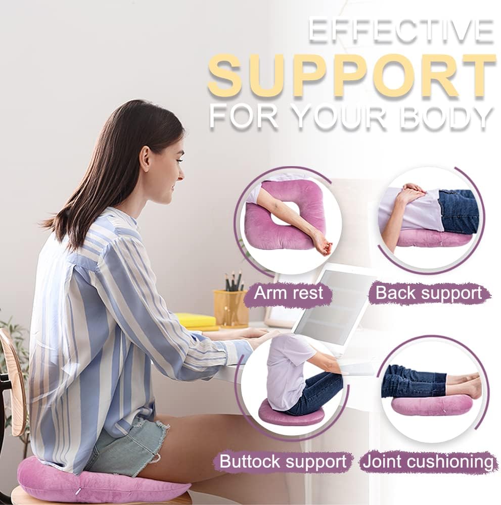 Stuffed Donut Pillow Seat Cushion | for Tailbone and Coccyx Pain, Hemorrhoids, Bed Sores, Pregnancy, Prostate, Surgery Recovery, Sitting Pressure Relief, for Home, Office and Car (Grey)