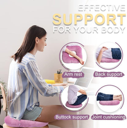 Stuffed Donut Pillow Seat Cushion | for Tailbone and Coccyx Pain, Hemorrhoids, Bed Sores, Pregnancy, Prostate, Surgery Recovery, Sitting Pressure Relief, for Home, Office and Car (Grey)