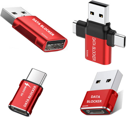 Data Blocker, USB C Data Blocker Protect Against Juice Jacking,4 Kinds