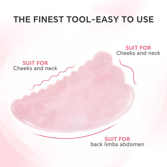 Jade Roller & Gua Sha Set for Face – 4PCS Natural Facial Massage Tools